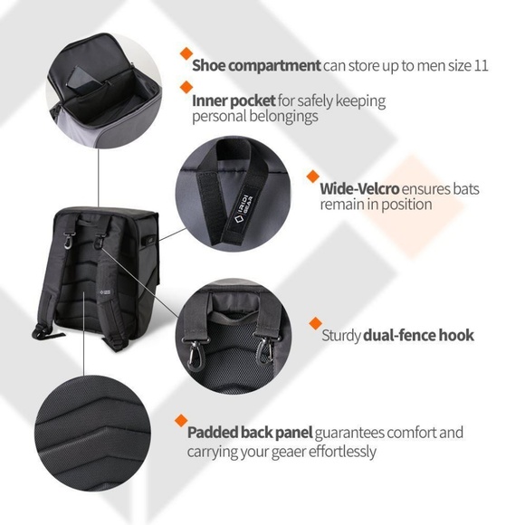 Iridi Gear Sports Bag Bat Pack Backpack Equipment - Picture 5 of 5